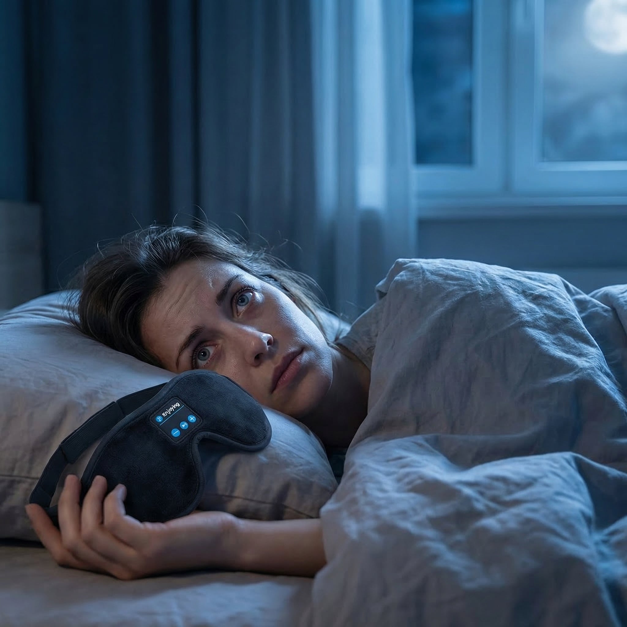 Using the sleep mask for overthinking nights